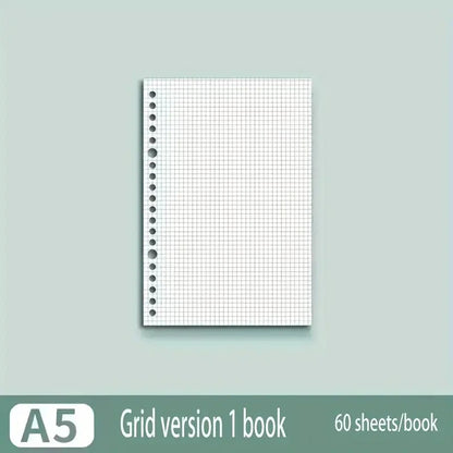 Notebook Refill Paper - A4 B5 A5 Loose Leaf Binder Sheets Grid Lined Blank Writing Pads - ZOOMNSTORE