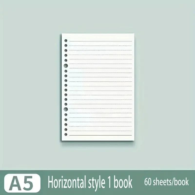 Notebook Refill Paper - A4 B5 A5 Loose Leaf Binder Sheets Grid Lined Blank Writing Pads - ZOOMNSTORE