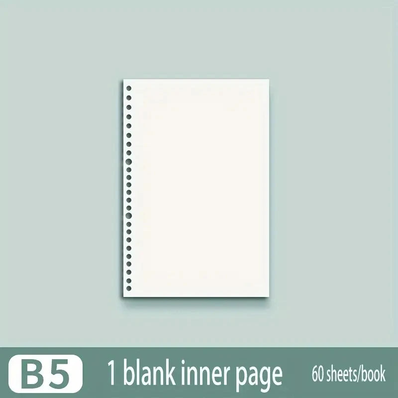 Notebook Refill Paper - A4 B5 A5 Loose Leaf Binder Sheets Grid Lined Blank Writing Pads - ZOOMNSTORE