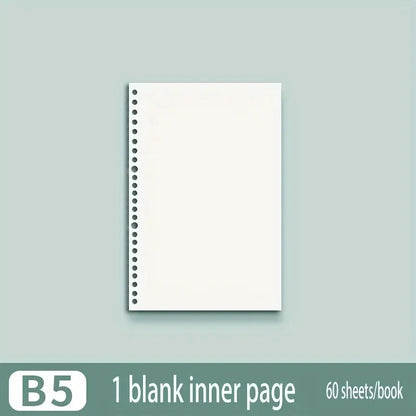 Notebook Refill Paper - A4 B5 A5 Loose Leaf Binder Sheets Grid Lined Blank Writing Pads - ZOOMNSTORE