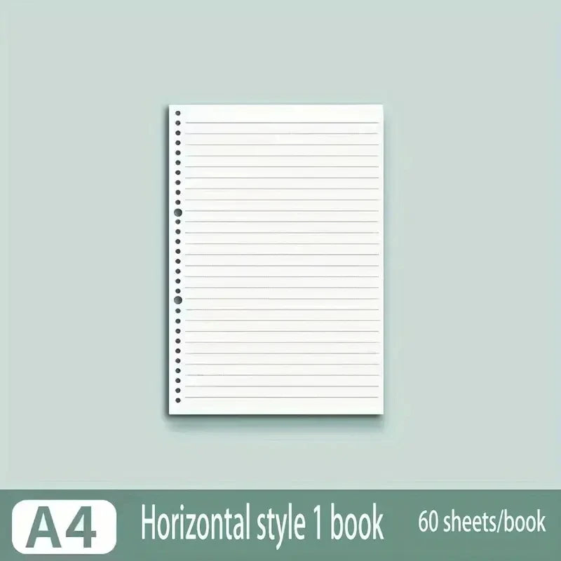 Notebook Refill Paper - A4 B5 A5 Loose Leaf Binder Sheets Grid Lined Blank Writing Pads - ZOOMNSTORE