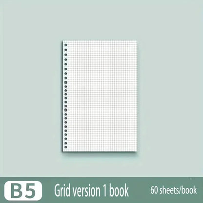 Notebook Refill Paper - A4 B5 A5 Loose Leaf Binder Sheets Grid Lined Blank Writing Pads - ZOOMNSTORE
