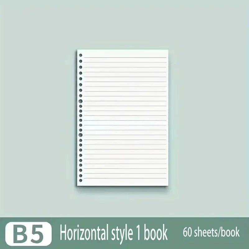 Notebook Refill Paper - A4 B5 A5 Loose Leaf Binder Sheets Grid Lined Blank Writing Pads - ZOOMNSTORE