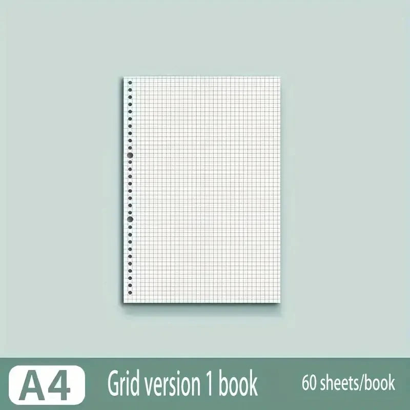 Notebook Refill Paper - A4 B5 A5 Loose Leaf Binder Sheets Grid Lined Blank Writing Pads - ZOOMNSTORE