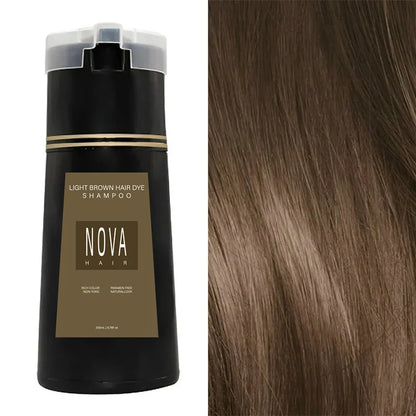 Nova Hair Instant Dye Shampoo - Quick Gray Coverage for Men  Women Nourishing Formula - ZOOMNSTORE