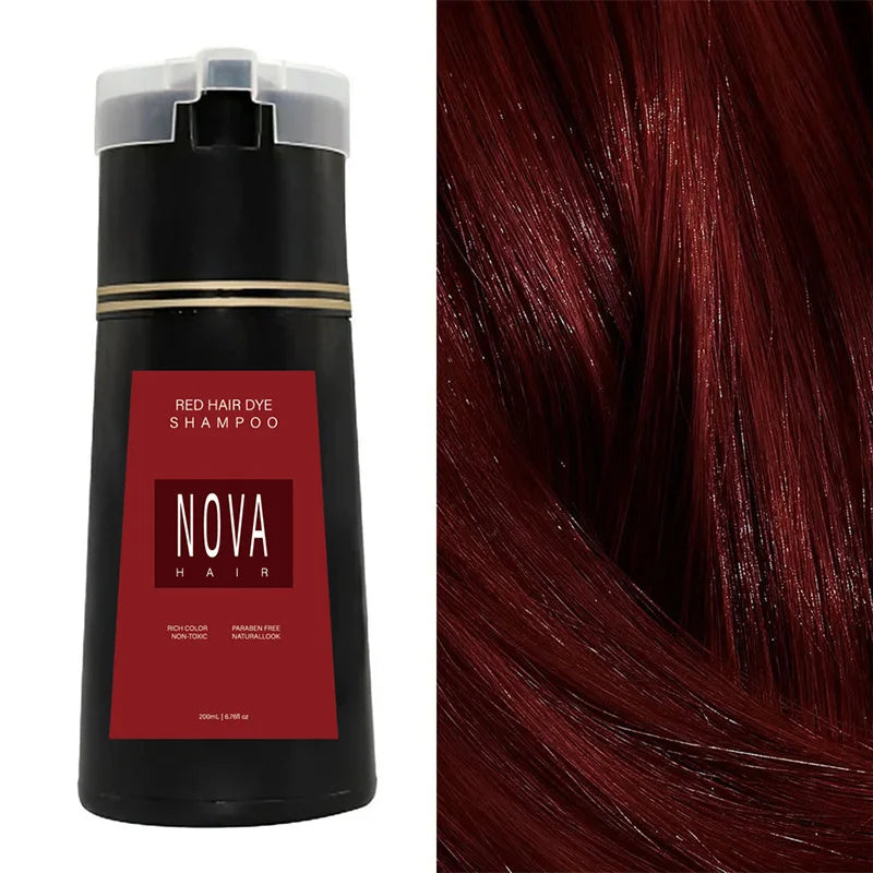 Nova Hair Instant Dye Shampoo - Quick Gray Coverage for Men  Women Nourishing Formula - ZOOMNSTORE