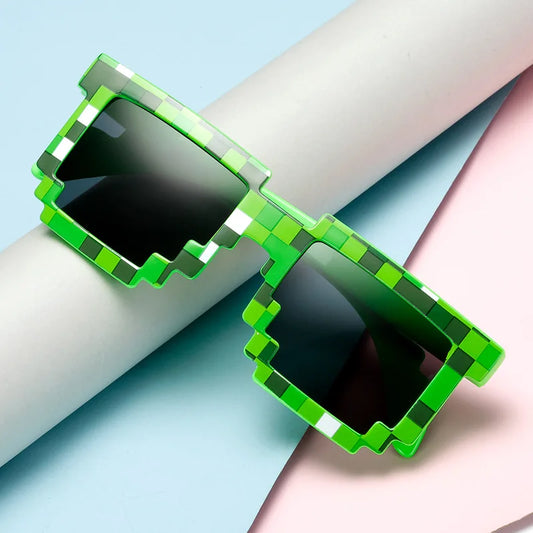 Novelty Pixel Sunglasses - Fashion Creeper Glasses for Boys  Girls - ZOOMNSTORE