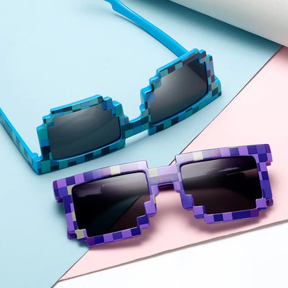 Novelty Pixel Sunglasses - Fashion Creeper Glasses for Boys  Girls - ZOOMNSTORE