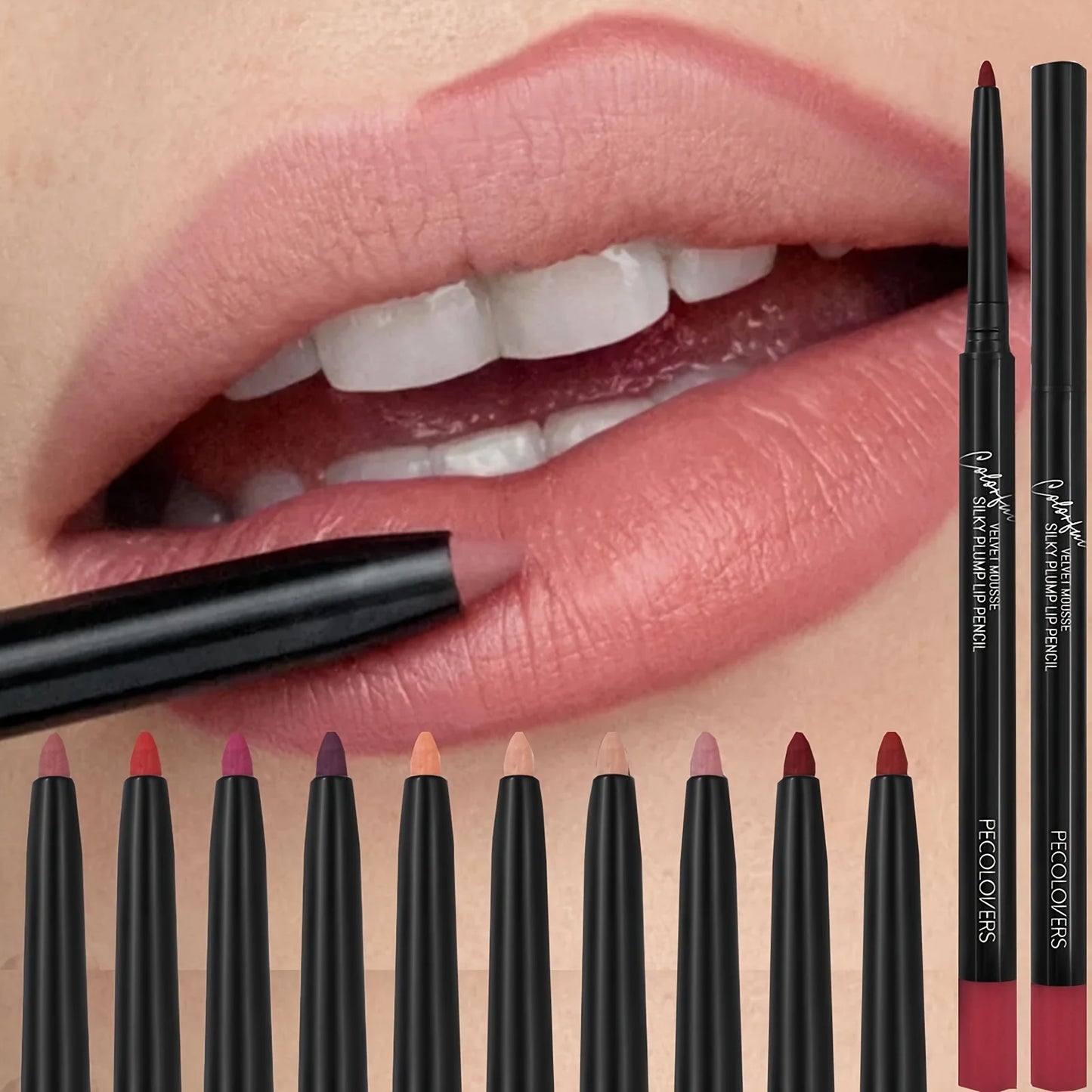 Nude Brown Lip Liner Pencil - Waterproof Matte Lip Contour Makeup - ZOOMNSTORE