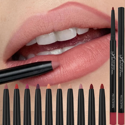 Nude Brown Lip Liner Pencil - Waterproof Matte Lip Contour Makeup - ZOOMNSTORE