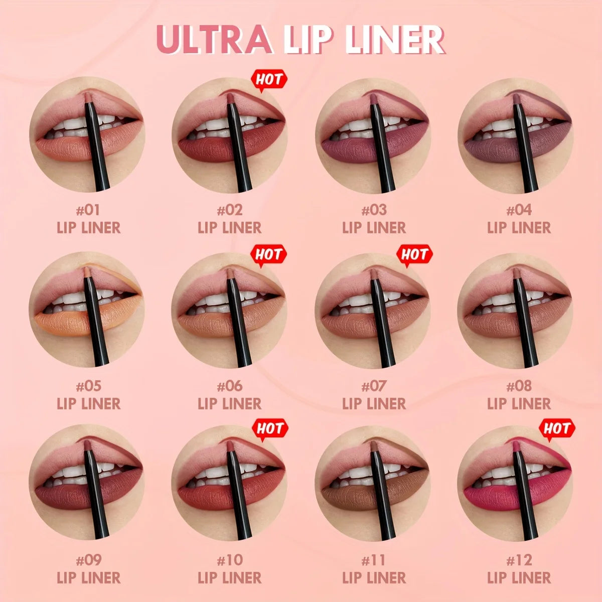 Nude Brown Lip Liner Pencil - Waterproof Matte Lip Contour Makeup - ZOOMNSTORE