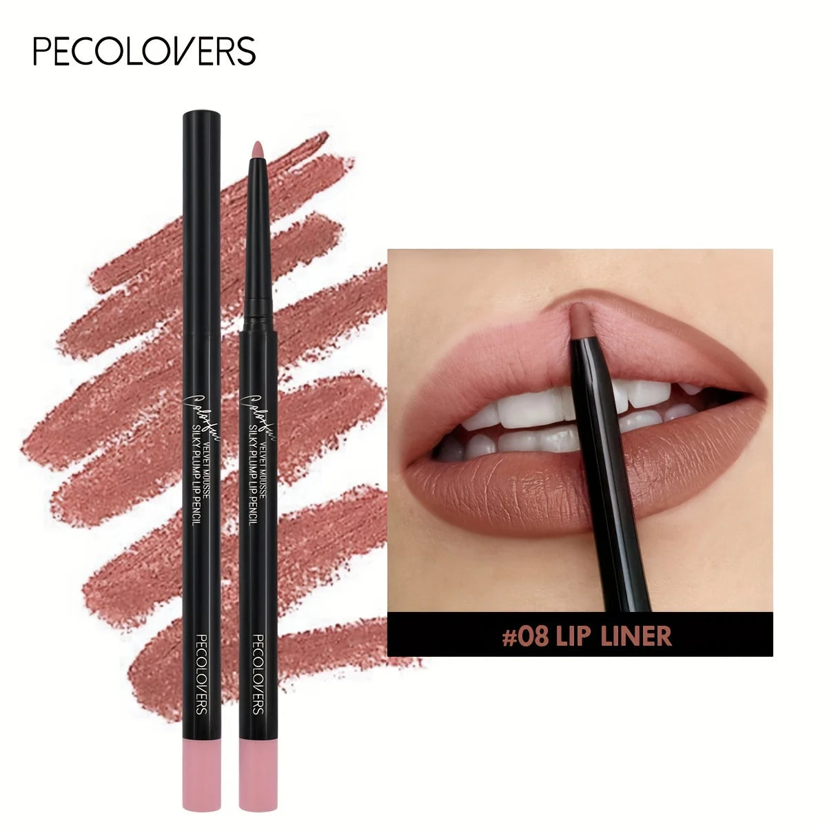 Nude Brown Lip Liner Pencil - Waterproof Matte Lip Contour Makeup - ZOOMNSTORE