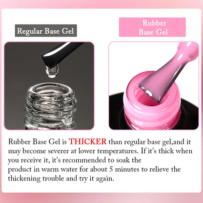 Nude Crystal Rubber Base Gel - 7ml Semi-Permanent Soak Off UV LED Nail Varnish - ZOOMNSTORE