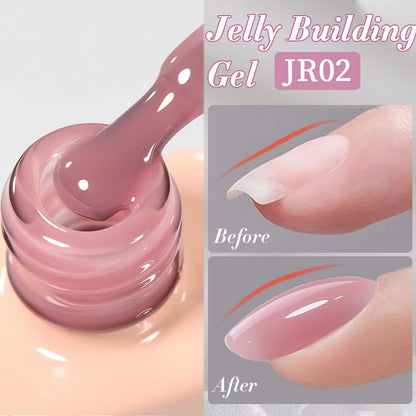 Nude Crystal Rubber Base Gel - 7ml Semi-Permanent Soak Off UV LED Nail Varnish - ZOOMNSTORE