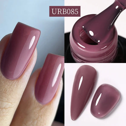 Nude Crystal Rubber Base Gel - 7ml Semi-Permanent Soak Off UV LED Nail Varnish - ZOOMNSTORE