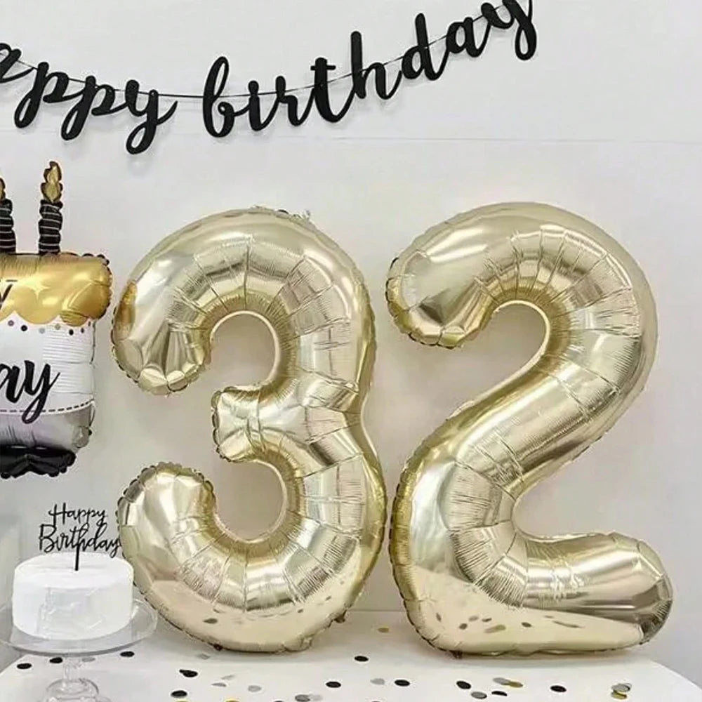 Platinum Colour 40 Helium Number Balloons 0-9 - Birthday Anniversary Graduation Decor - ZOOMNSTORE