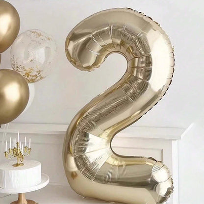 Platinum Colour 40 Helium Number Balloons 0-9 - Birthday Anniversary Graduation Decor - ZOOMNSTORE