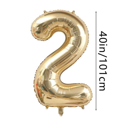 Platinum Colour 40 Helium Number Balloons 0-9 - Birthday Anniversary Graduation Decor - ZOOMNSTORE