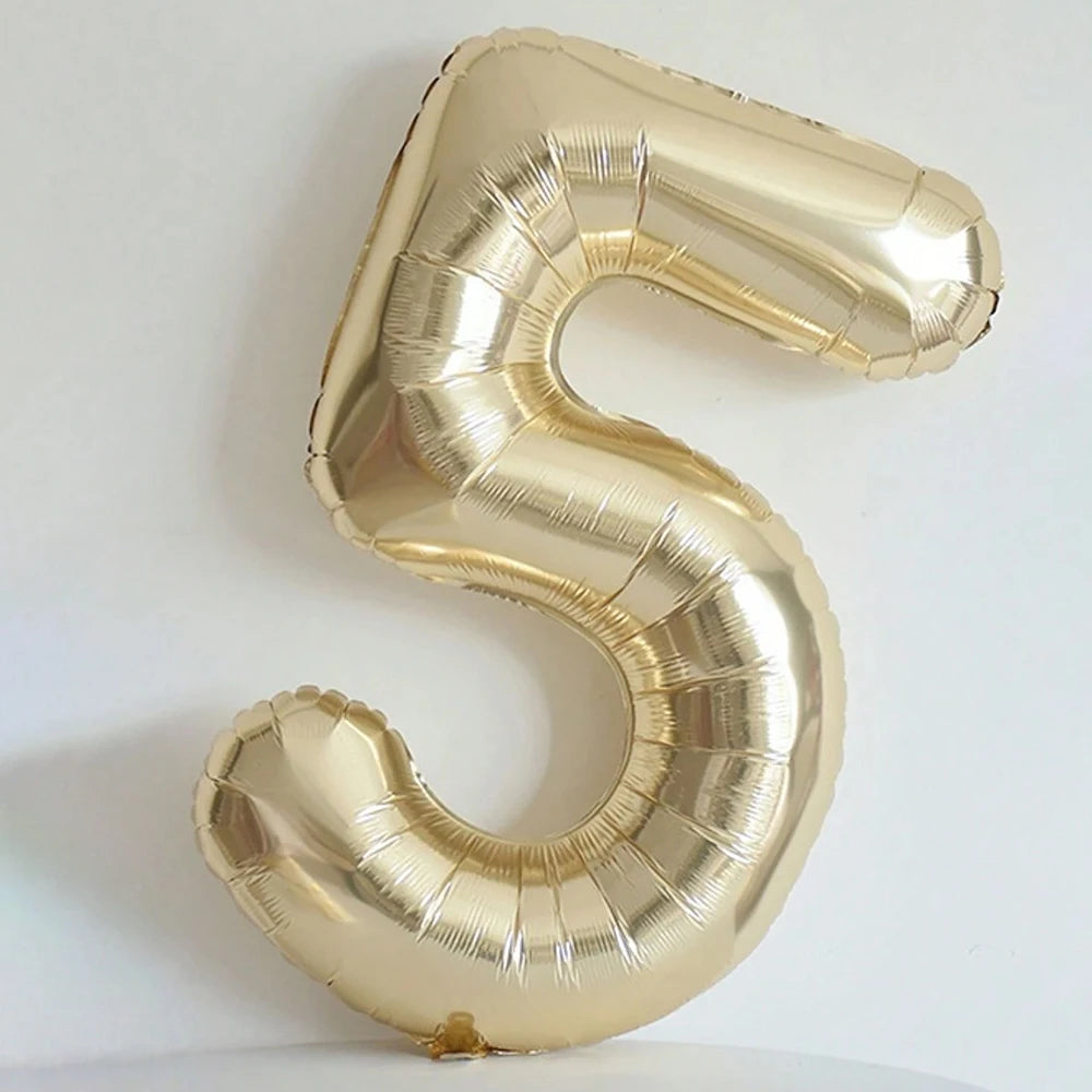 Platinum Colour 40 Helium Number Balloons 0-9 - Birthday Anniversary Graduation Decor - ZOOMNSTORE