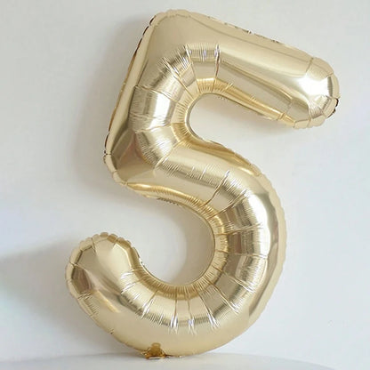 Platinum Colour 40 Helium Number Balloons 0-9 - Birthday Anniversary Graduation Decor - ZOOMNSTORE