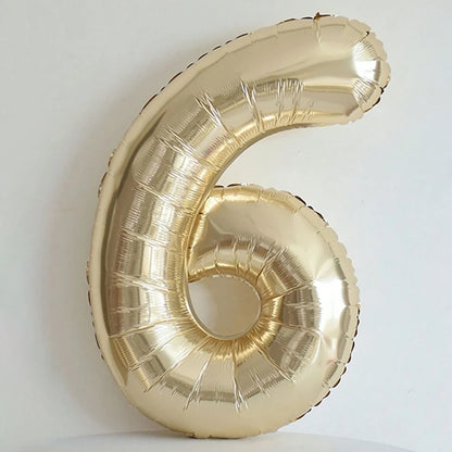 Platinum Colour 40 Helium Number Balloons 0-9 - Birthday Anniversary Graduation Decor - ZOOMNSTORE