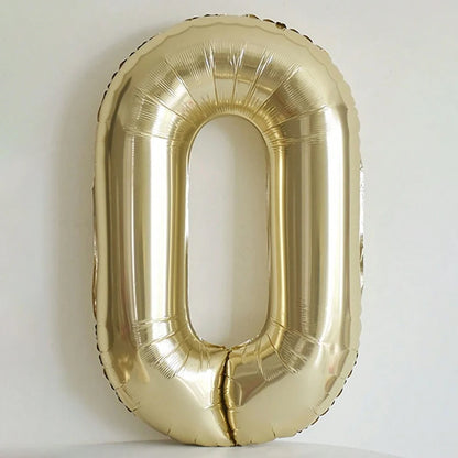 Platinum Colour 40 Helium Number Balloons 0-9 - Birthday Anniversary Graduation Decor - ZOOMNSTORE