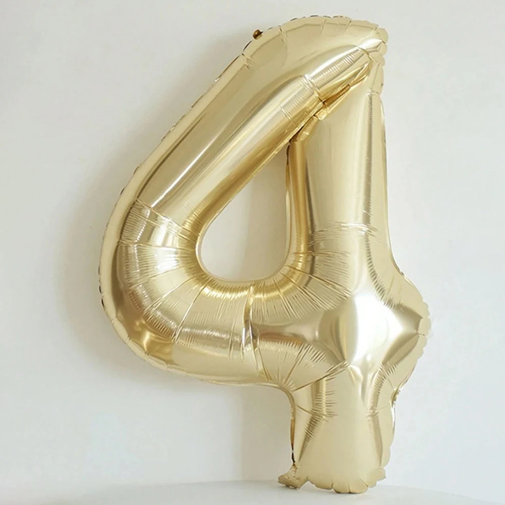 Platinum Colour 40 Helium Number Balloons 0-9 - Birthday Anniversary Graduation Decor - ZOOMNSTORE