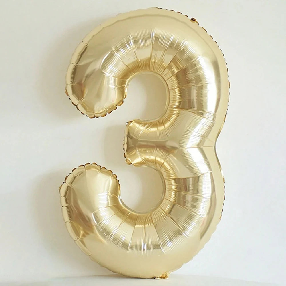 Platinum Colour 40 Helium Number Balloons 0-9 - Birthday Anniversary Graduation Decor - ZOOMNSTORE