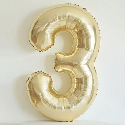 Platinum Colour 40 Helium Number Balloons 0-9 - Birthday Anniversary Graduation Decor - ZOOMNSTORE