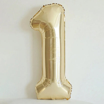 Platinum Colour 40 Helium Number Balloons 0-9 - Birthday Anniversary Graduation Decor - ZOOMNSTORE