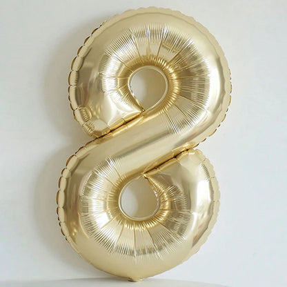 Platinum Colour 40 Helium Number Balloons 0-9 - Birthday Anniversary Graduation Decor - ZOOMNSTORE