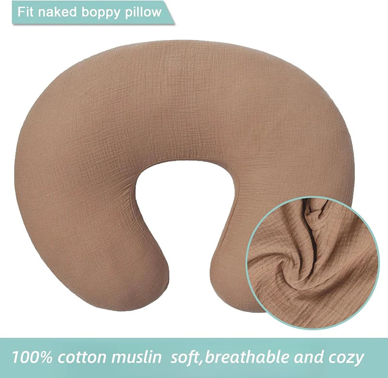 2PCS/set Nursing Pillow Cover for Breastfeeding Pillows Ultra-Soft Muslin Cotton Baby Nursing Pillow Fits Newborn Feeding Pillow - ZOOMNSTORE