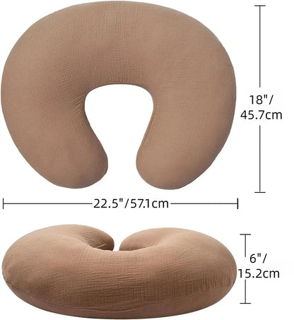 2PCS/set Nursing Pillow Cover for Breastfeeding Pillows Ultra-Soft Muslin Cotton Baby Nursing Pillow Fits Newborn Feeding Pillow - ZOOMNSTORE