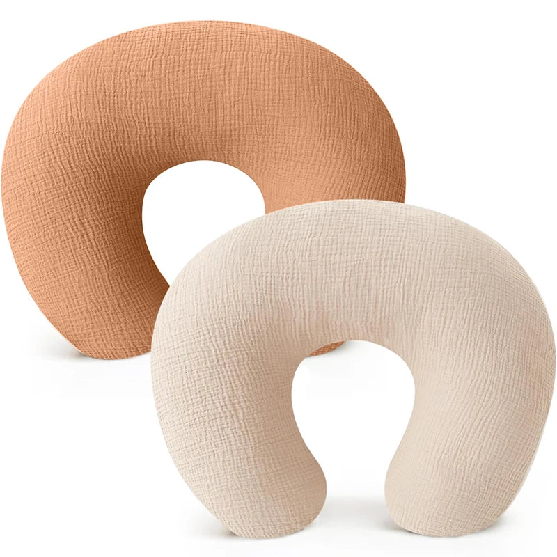 2PCS/set Nursing Pillow Cover for Breastfeeding Pillows Ultra-Soft Muslin Cotton Baby Nursing Pillow Fits Newborn Feeding Pillow - ZOOMNSTORE