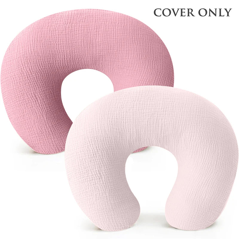2PCS/set Nursing Pillow Cover for Breastfeeding Pillows Ultra-Soft Muslin Cotton Baby Nursing Pillow Fits Newborn Feeding Pillow - ZOOMNSTORE