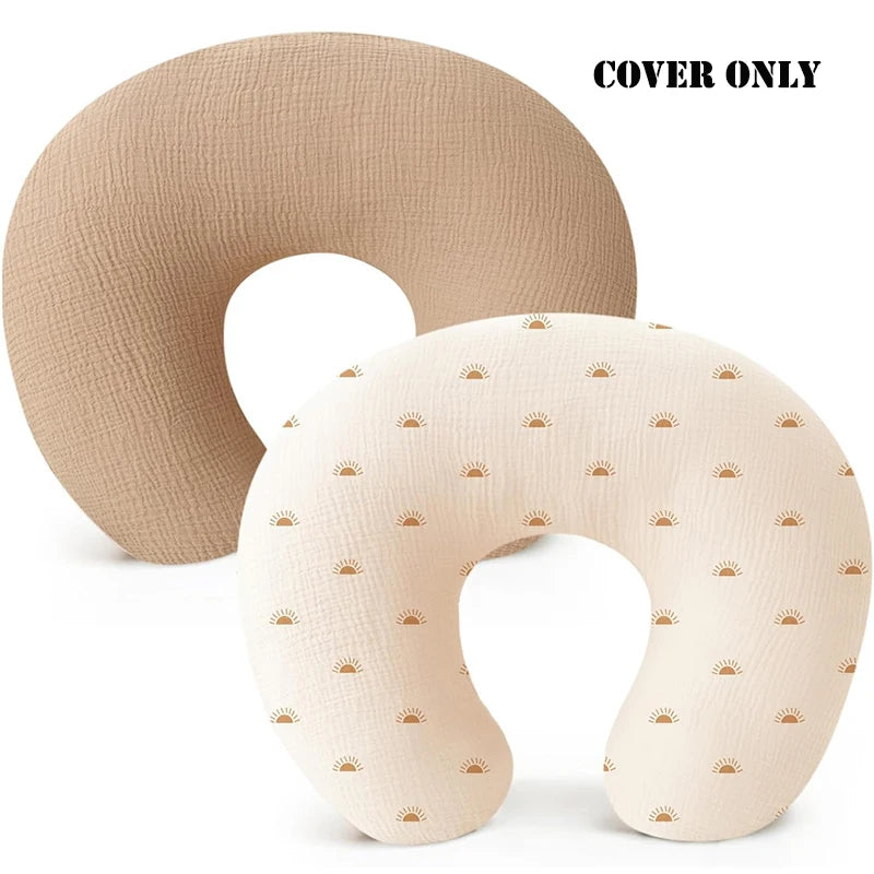 2PCS/set Nursing Pillow Cover for Breastfeeding Pillows Ultra-Soft Muslin Cotton Baby Nursing Pillow Fits Newborn Feeding Pillow - ZOOMNSTORE