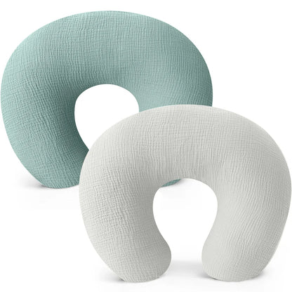 2PCS/set Nursing Pillow Cover for Breastfeeding Pillows Ultra-Soft Muslin Cotton Baby Nursing Pillow Fits Newborn Feeding Pillow - ZOOMNSTORE
