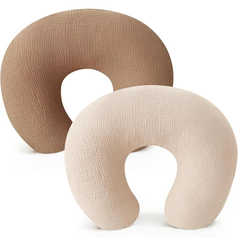 2PCS/set Nursing Pillow Cover for Breastfeeding Pillows Ultra-Soft Muslin Cotton Baby Nursing Pillow Fits Newborn Feeding Pillow - ZOOMNSTORE