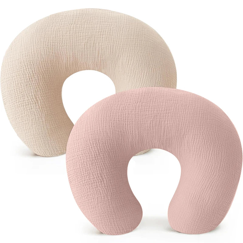 2PCS/set Nursing Pillow Cover for Breastfeeding Pillows Ultra-Soft Muslin Cotton Baby Nursing Pillow Fits Newborn Feeding Pillow - ZOOMNSTORE