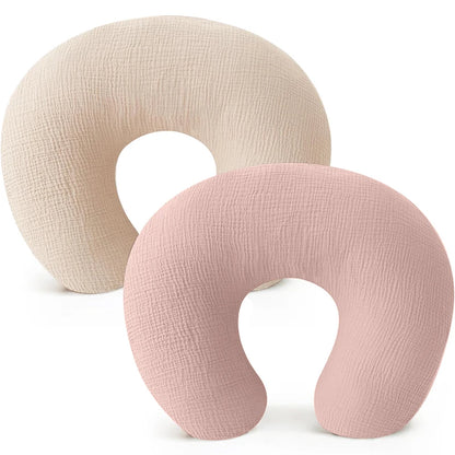 2PCS/set Nursing Pillow Cover for Breastfeeding Pillows Ultra-Soft Muslin Cotton Baby Nursing Pillow Fits Newborn Feeding Pillow - ZOOMNSTORE