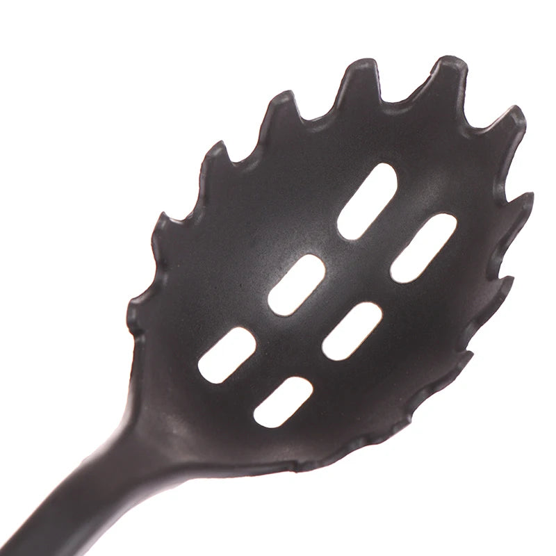 Nylon Kitchen Utensil Set – 6Pcs Non Stick Cooking Tools Black Spatula Ladle Spoon - ZOOMNSTORE