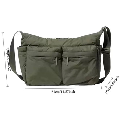 Nylon Messenger Bag – Women Shoulder Bag | Large Tote Purse With Zipper Closure - ZOOMNSTORE