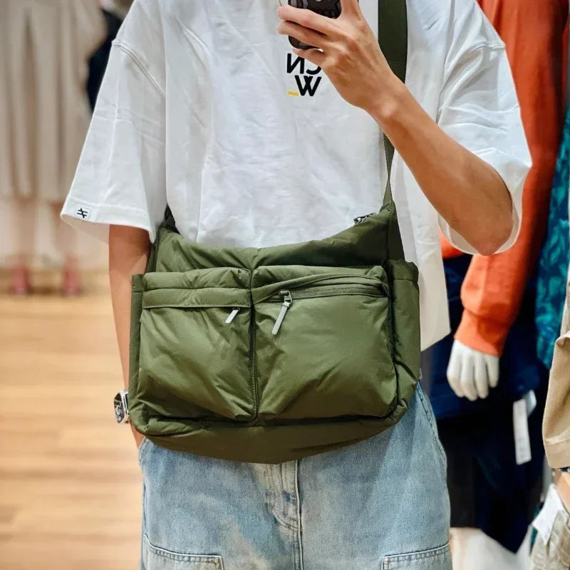 Nylon Messenger Bag – Women Shoulder Bag | Large Tote Purse With Zipper Closure - ZOOMNSTORE