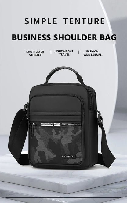 Nylon Shoulder Bag - Office Unisex Casual Satchel with Multiple Pockets for Cell Phone & Documents - ZOOMNSTORE