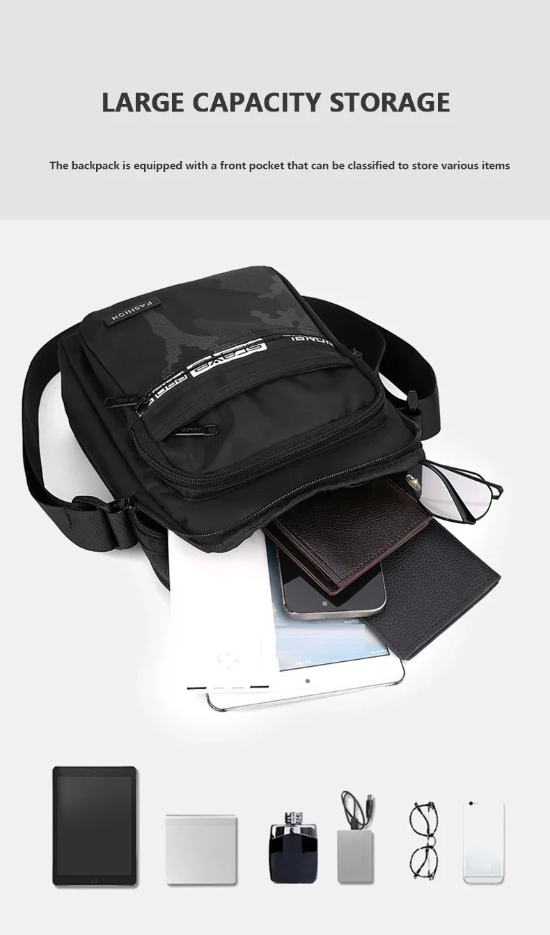 Nylon Shoulder Bag - Office Unisex Casual Satchel with Multiple Pockets for Cell Phone & Documents - ZOOMNSTORE