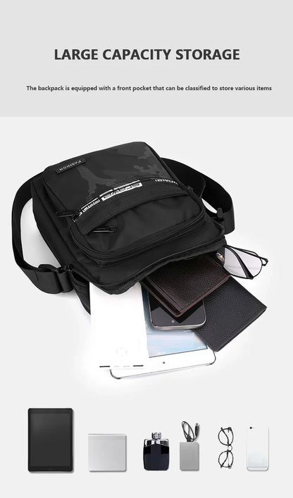 Nylon Shoulder Bag - Office Unisex Casual Satchel with Multiple Pockets for Cell Phone & Documents - ZOOMNSTORE