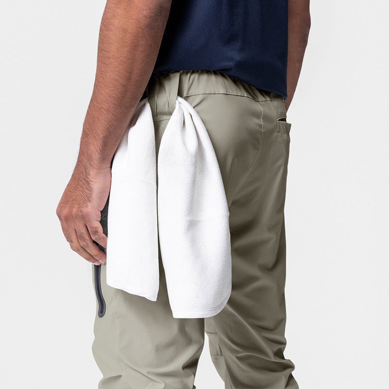 2025 New Men's Cargo Pants Summer Thin Loose Quick-Drying Elastic Leggings Running Training Sweatpants Casual Trend Trousers