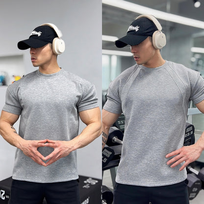 High quality Autumn men long sleeved T-shirt Fashion sport Round Collar fitness running mesh Breathability Training t-shirt men