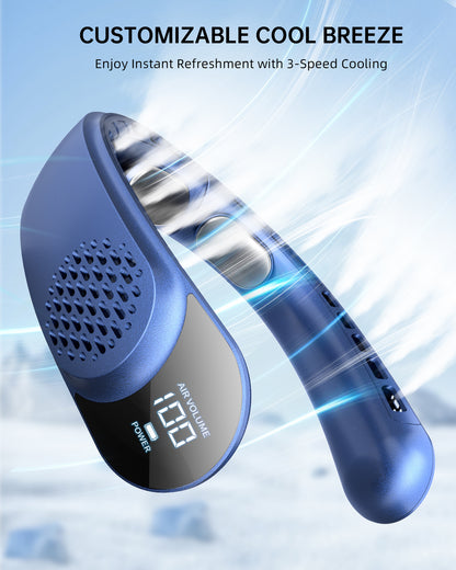 New Quad-Core USB Neck Fan Turbine Vaneless Design Easy Simple Control Carry for Outdoor Portable Portable Summer Gift Wearable