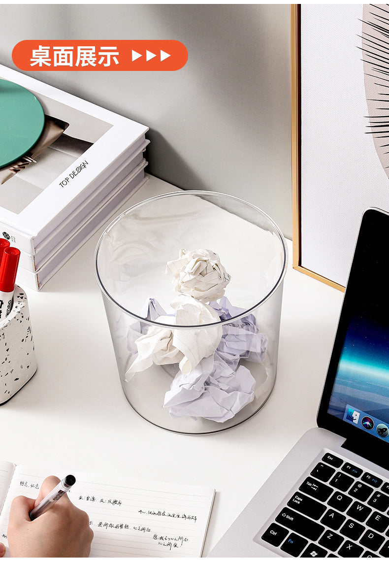 Transparent Trash Can - Nordic Style Garbage Bin for Home  Office